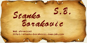 Stanko Boraković vizit kartica